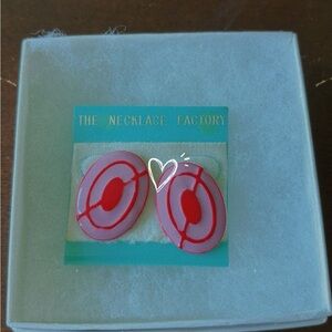 Red and Pink Vintage Clip on Earrings